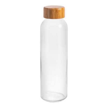 botella cristal tapa bambu personalizable